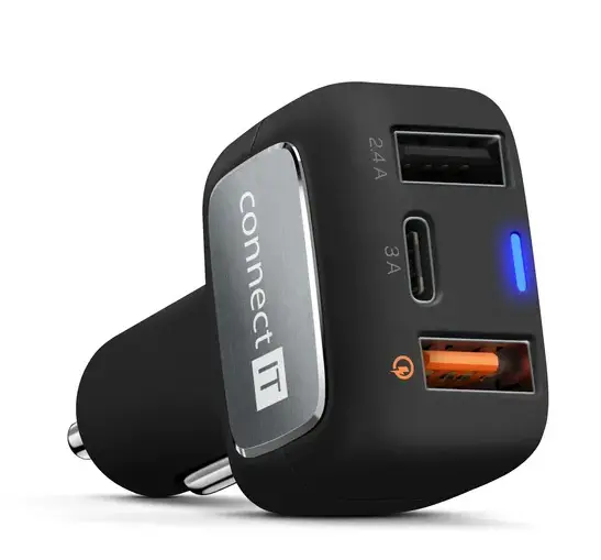 Sada kombinovaných závitníků M3+M4+M5+M6+M8+M10 HSS + adaptér, v kovové krabičce + Nabíječka do auta CONNECT IT InCarz- 2x USB- 1x USB-C- 3A- černá